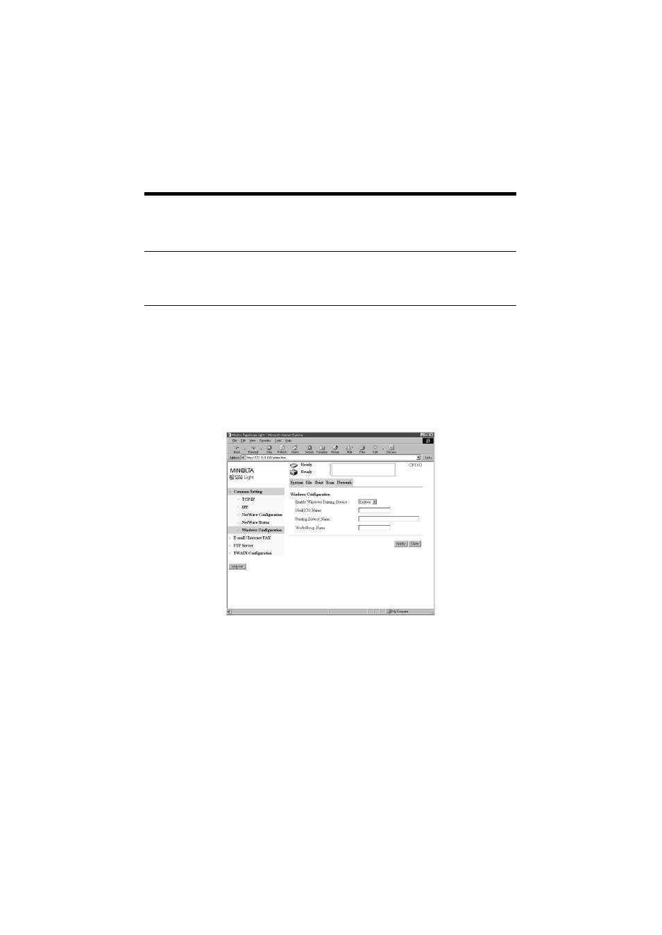 3 windows printing setting, Settings made on the controller side | Minolta CN3101e User Manual | Page 29 / 208