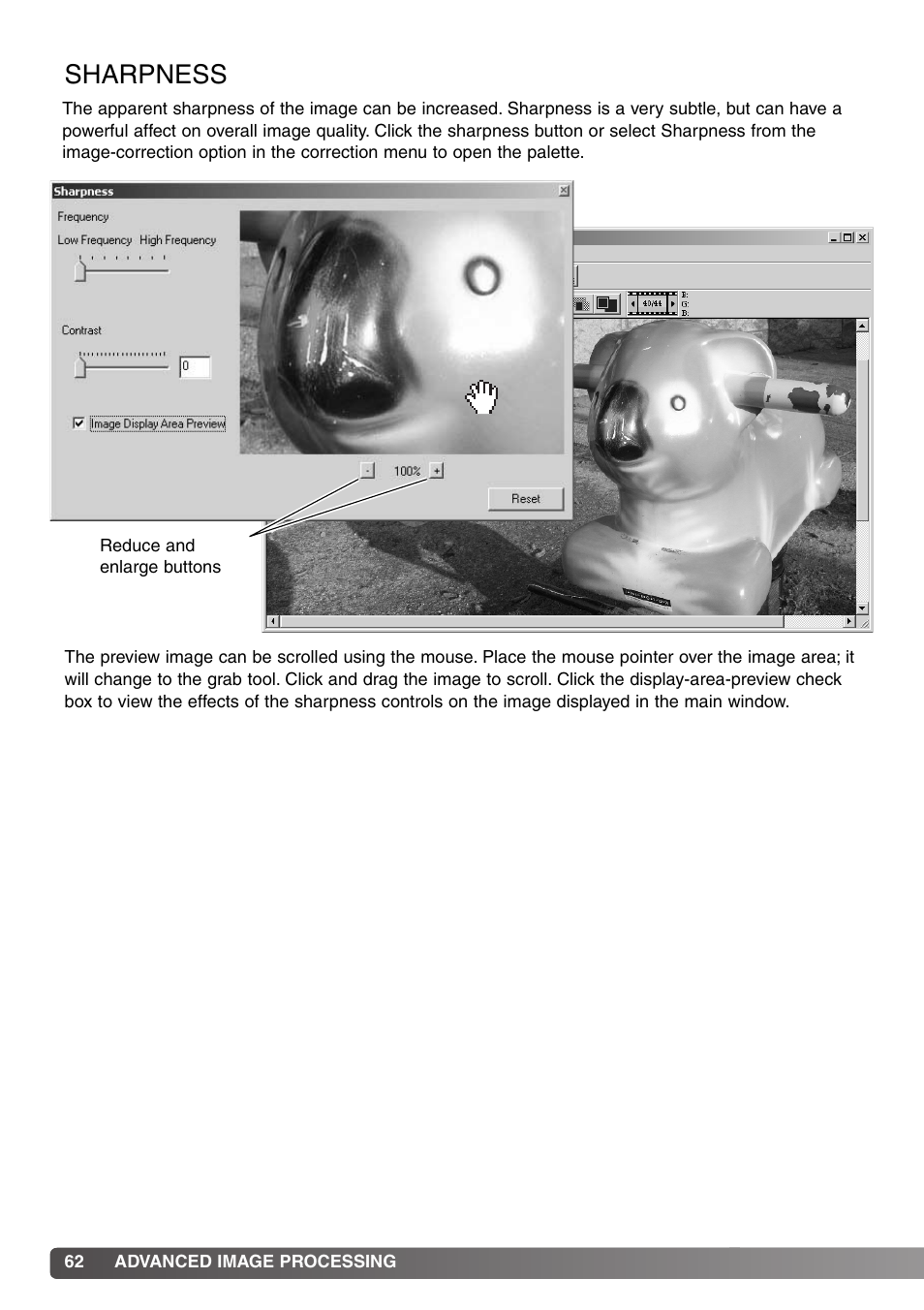 Sharpness | Minolta DiMAGE Viewer User Manual | Page 62 / 92