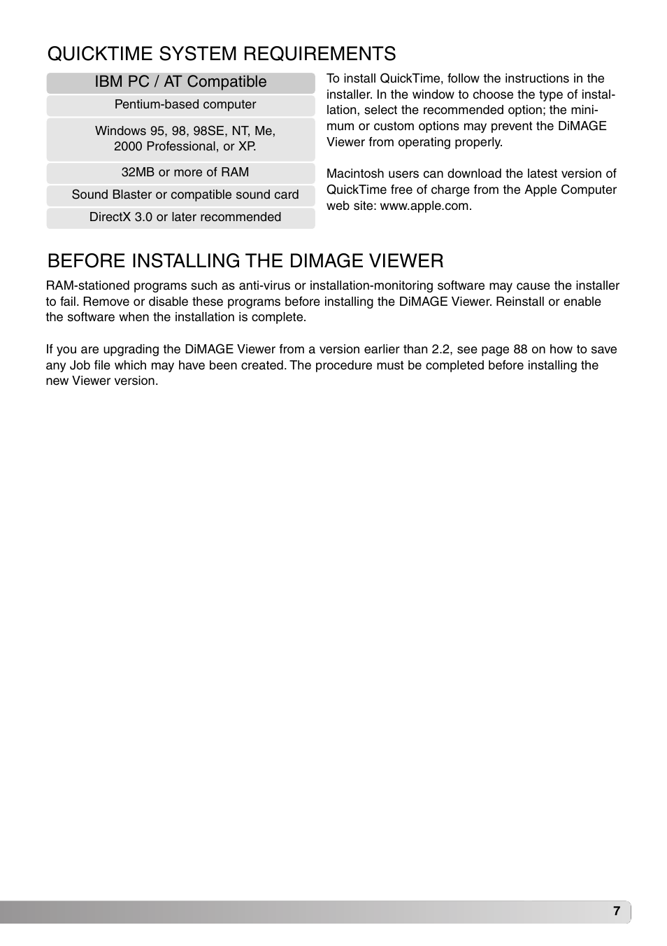 Minolta DiMAGE Viewer User Manual | Page 7 / 92