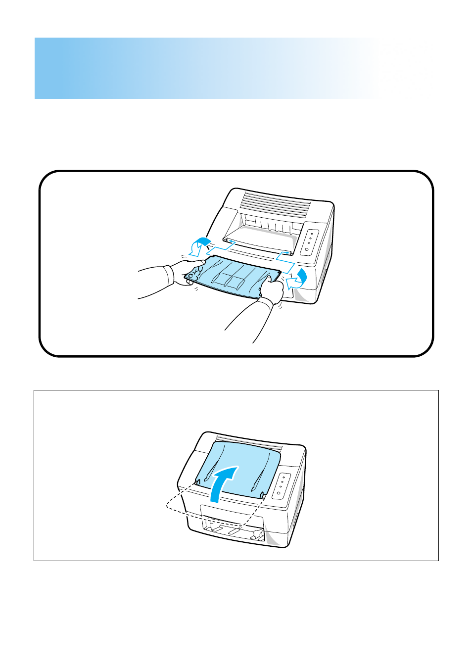Step 2, Attaching the face-down tray and tray 1 | Minolta Pageworks 18 User Manual | Page 7 / 22
