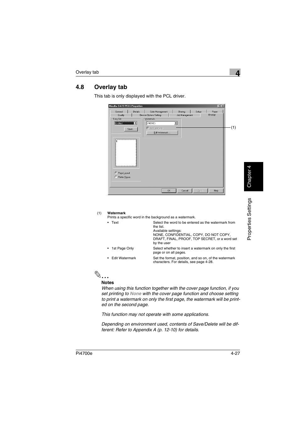 8 overlay tab, Overlay tab -27 | Minolta PI4700E User Manual | Page 110 / 426