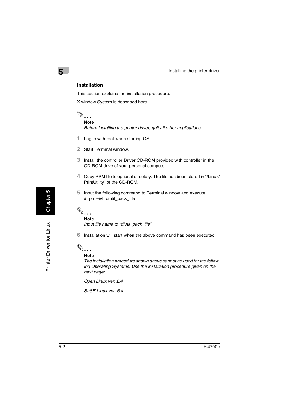 Installation, Installation -2 | Minolta PI4700E User Manual | Page 121 / 426