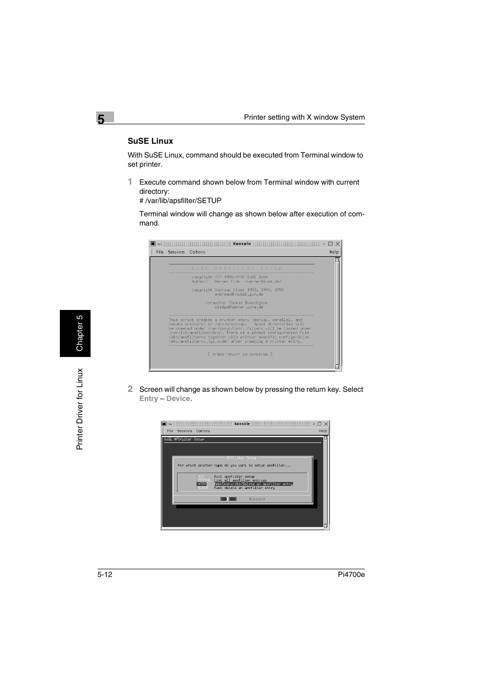 Suse linux, Suse linux -12 | Minolta PI4700E User Manual | Page 131 / 426