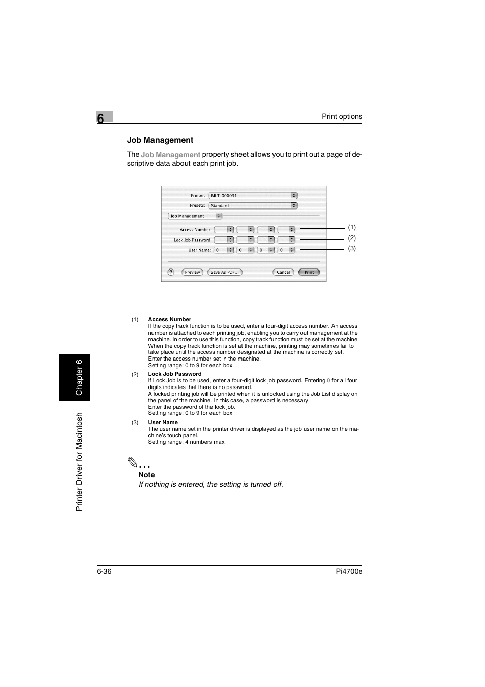 Job management, Job management -36, P. 6-36 | Minolta PI4700E User Manual | Page 191 / 426