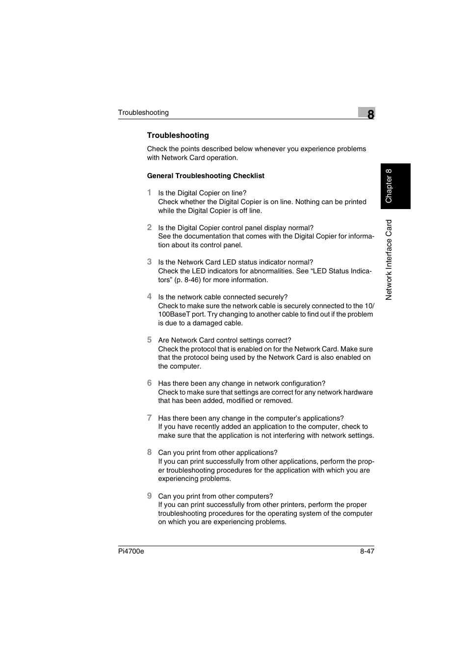 Troubleshooting | Minolta PI4700E User Manual | Page 278 / 426