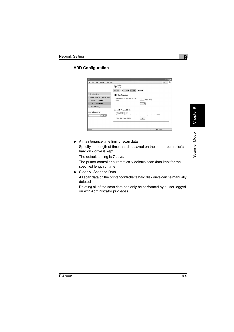 Hdd configuration | Minolta PI4700E User Manual | Page 294 / 426