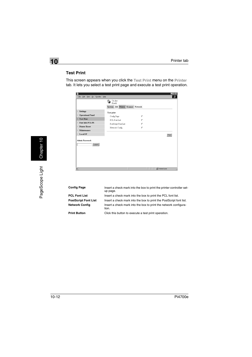 Test print | Minolta PI4700E User Manual | Page 337 / 426