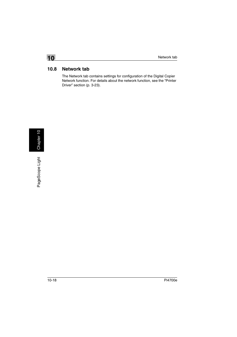 8 network tab | Minolta PI4700E User Manual | Page 343 / 426