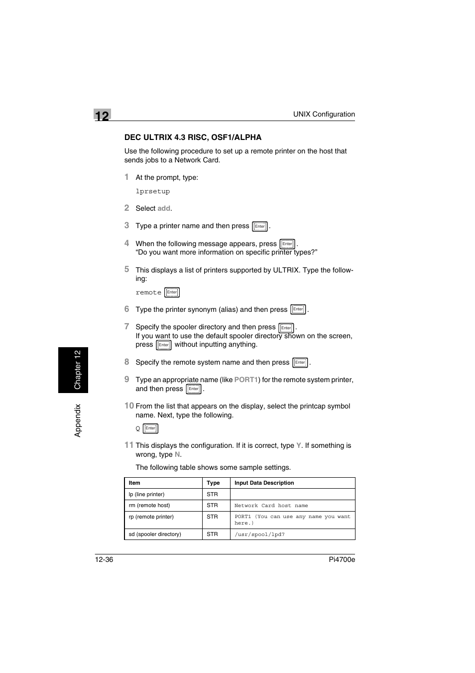 Dec ultrix 4.3 risc, osf1/alpha | Minolta PI4700E User Manual | Page 387 / 426