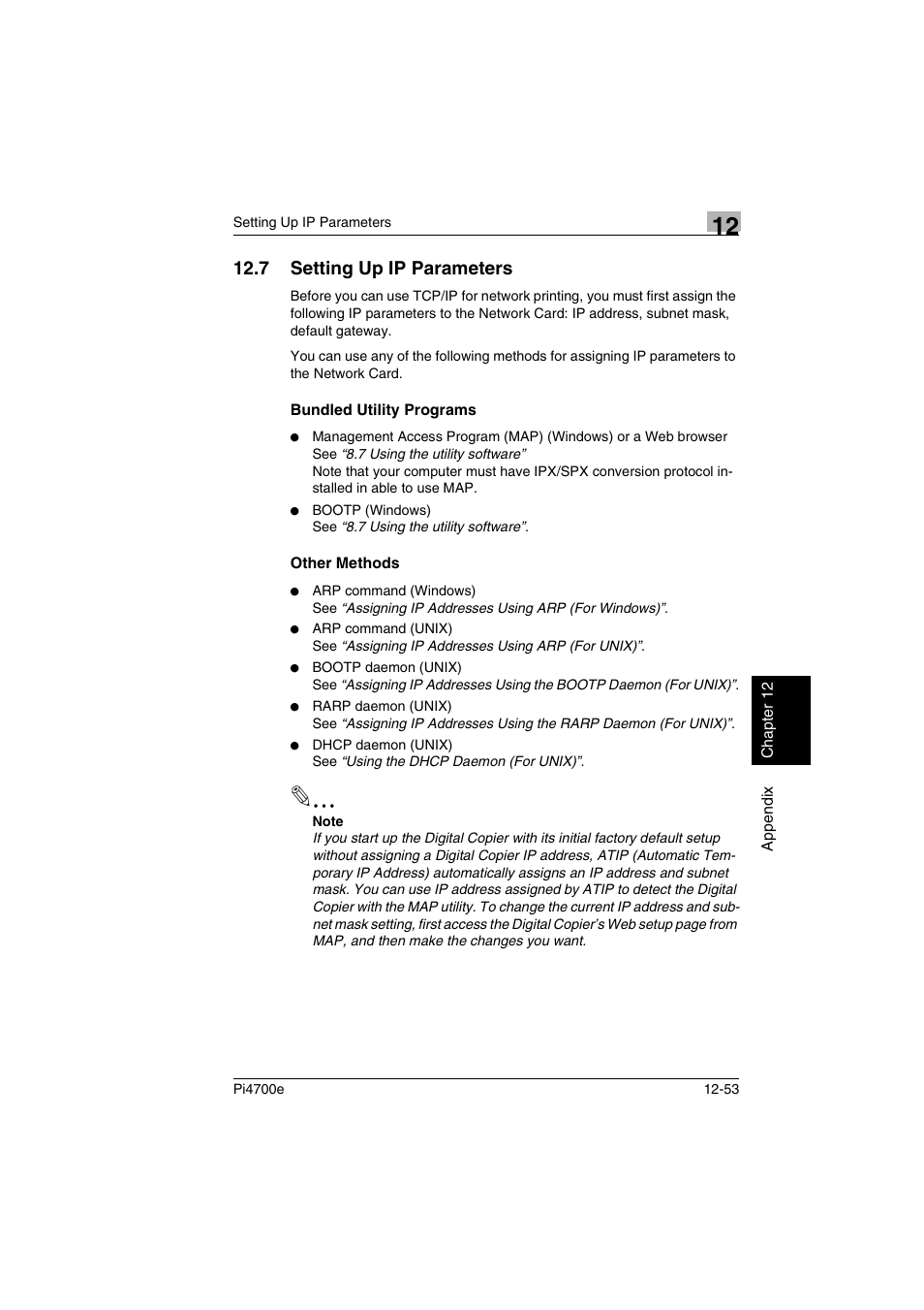 7 setting up ip parameters, Bundled utility programs, Other methods | Minolta PI4700E User Manual | Page 404 / 426