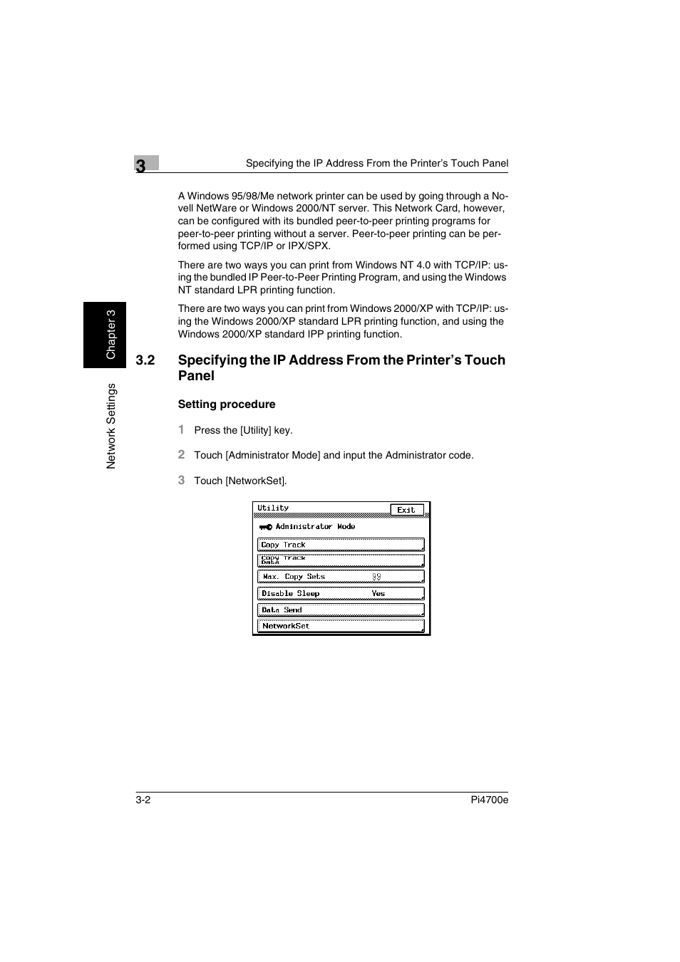 Setting procedure | Minolta PI4700E User Manual | Page 49 / 426