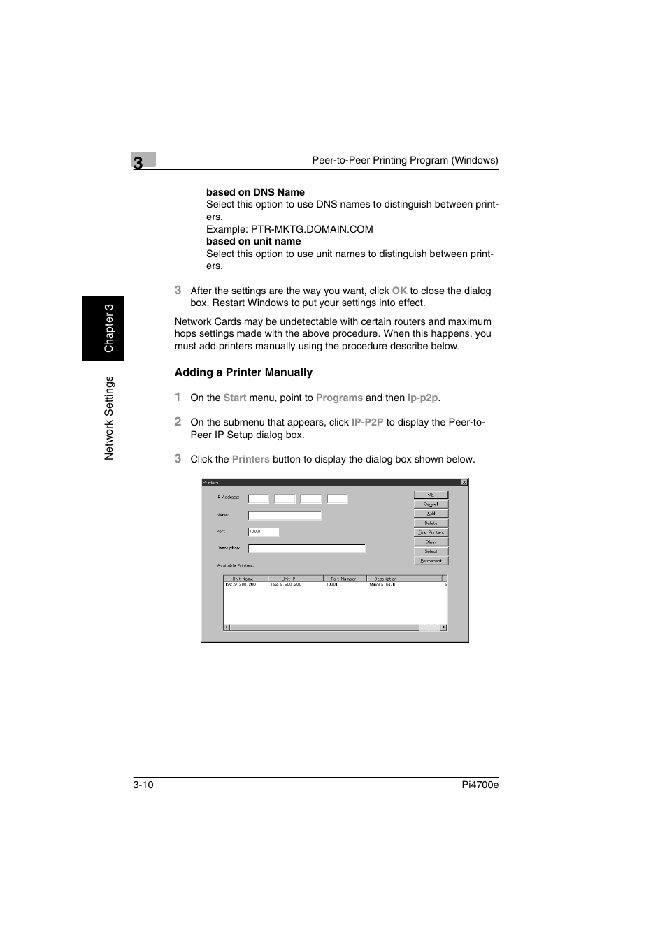 Adding a printer manually, Adding a printer manually -10 | Minolta PI4700E User Manual | Page 57 / 426