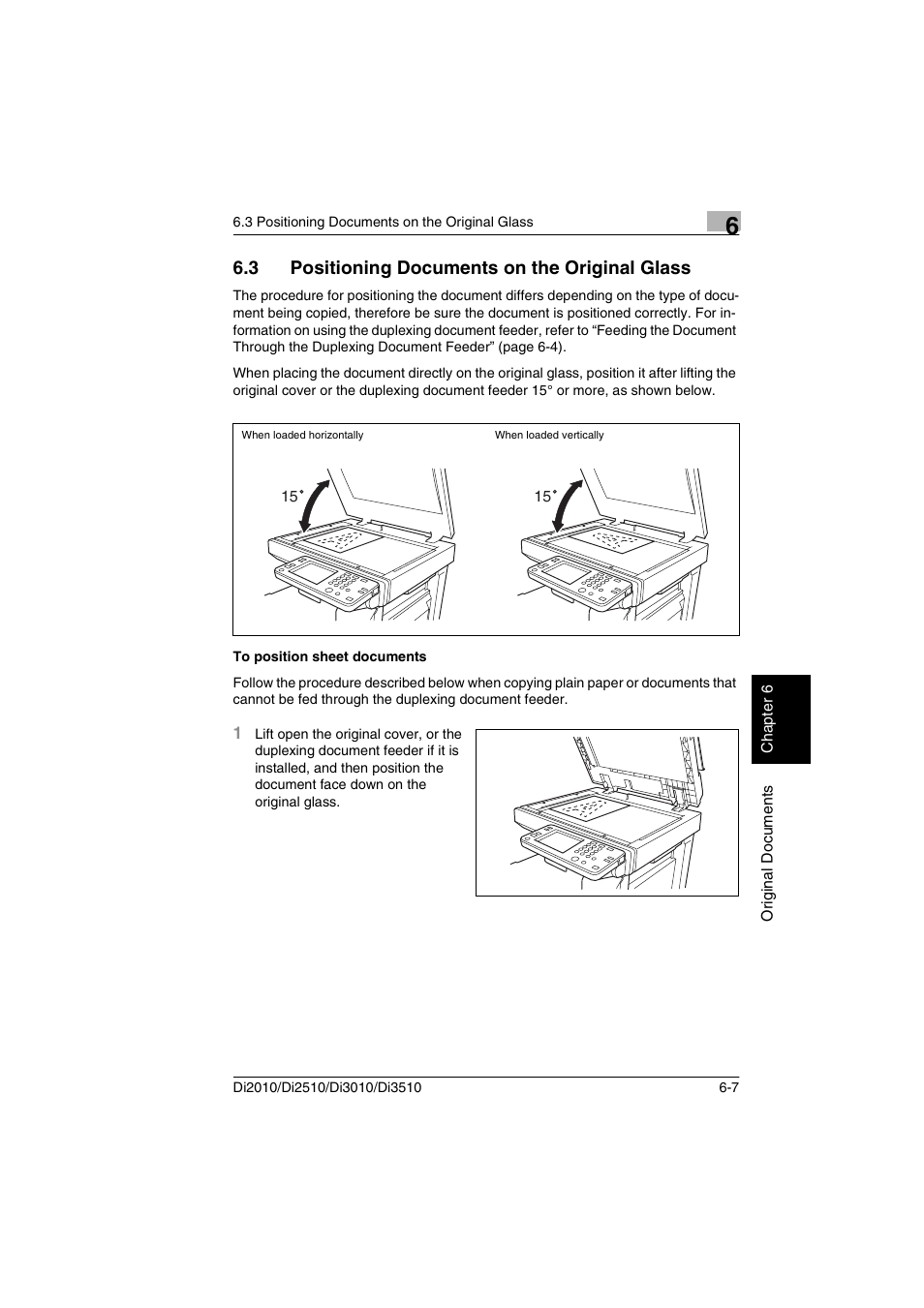 3 positioning documents on the original glass, To position sheet documents | Minolta DI2510 User Manual | Page 100 / 210