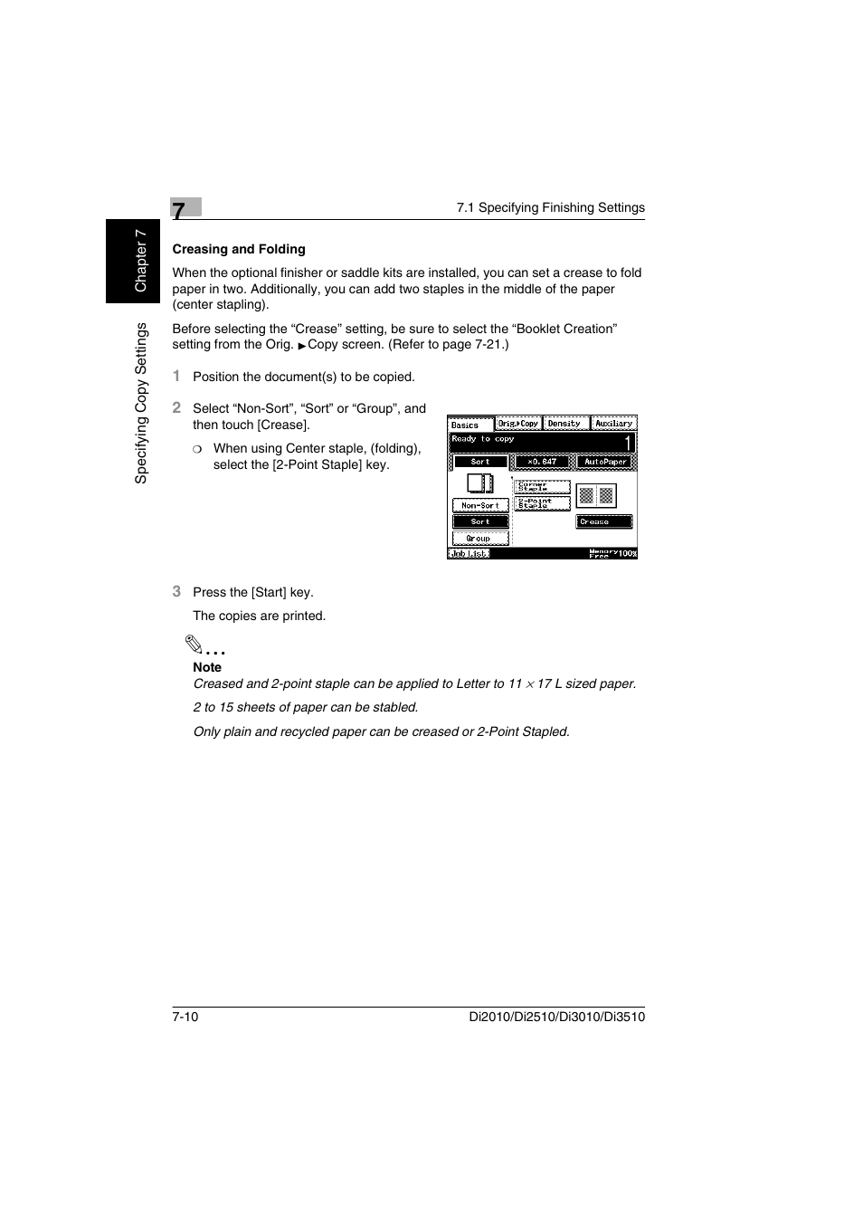 Creasing and folding, Creasing and folding -10 | Minolta DI2510 User Manual | Page 133 / 210