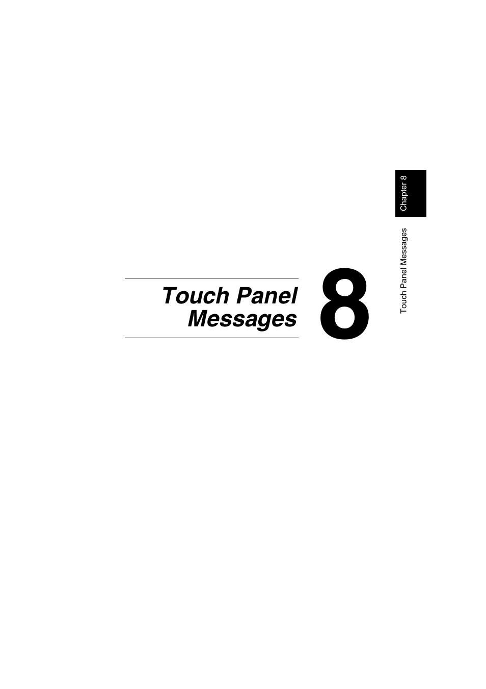 Ch.8 touch panel messages, Touch panel messages | Minolta DI2510 User Manual | Page 160 / 210