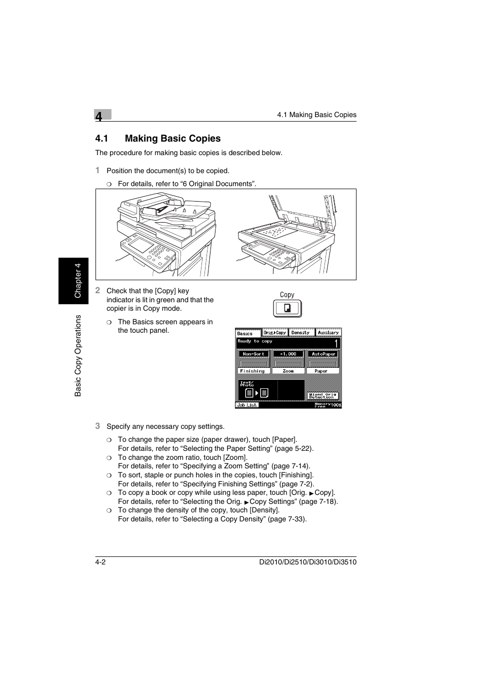 1 making basic copies, Making basic copies -2 | Minolta DI2510 User Manual | Page 65 / 210