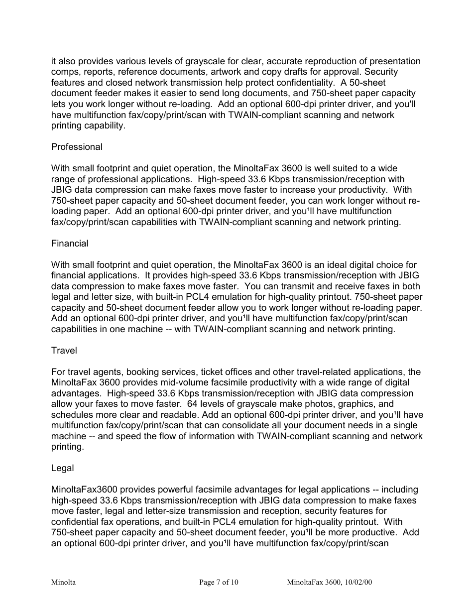 Minolta 3600 User Manual | Page 7 / 10