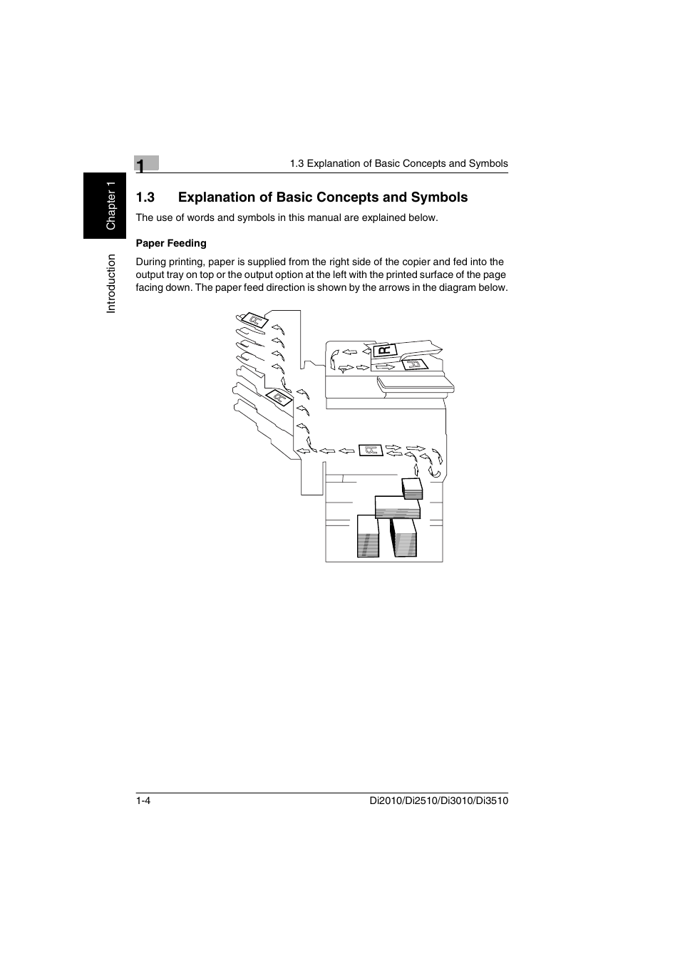 3 explanation of basic concepts and symbols, Paper feeding | Minolta DI2510 User Manual | Page 11 / 148