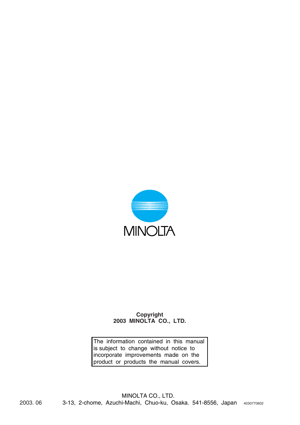 Minolta DI2510 User Manual | Page 148 / 148