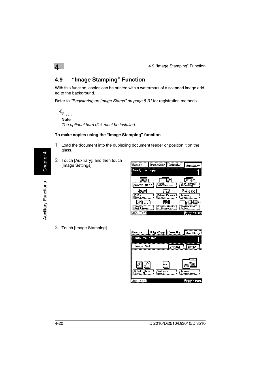 9 “image stamping” function, To make copies using the “image stamping” function | Minolta DI2510 User Manual | Page 53 / 148