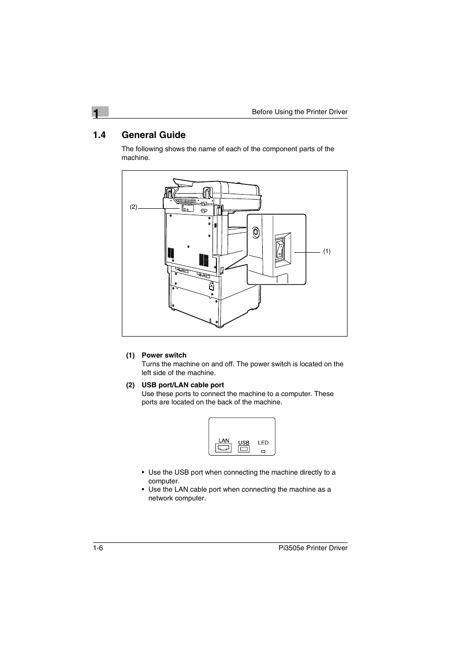 4 general guide, General guide -6 | Minolta Pi3505e User Manual | Page 15 / 114