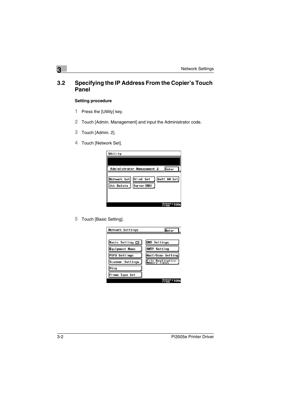 Setting procedure, Setting procedure -2 | Minolta Pi3505e User Manual | Page 41 / 114