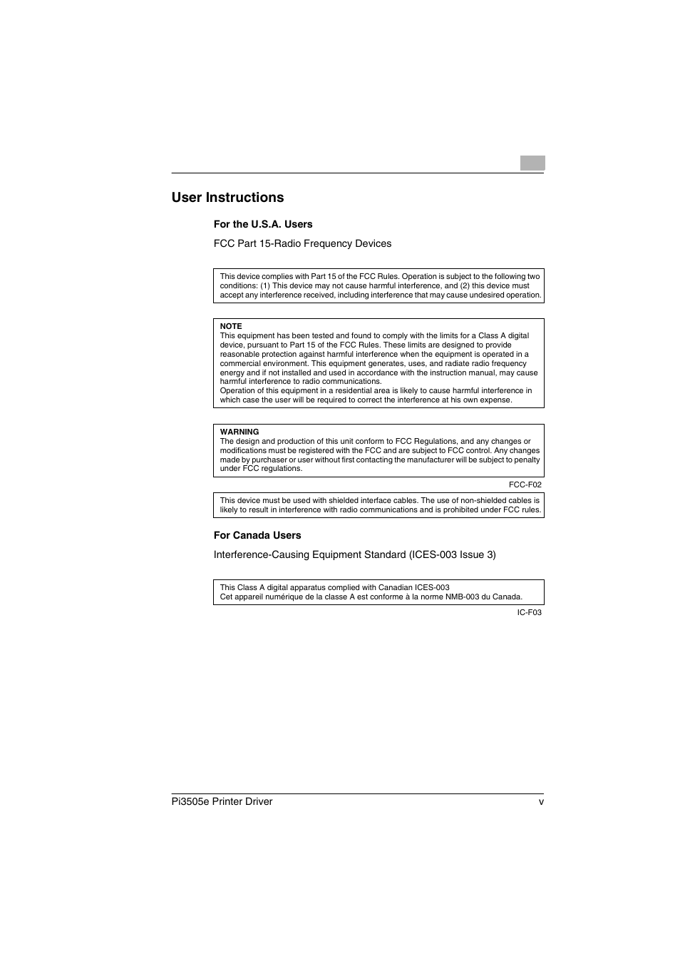 User instructions | Minolta Pi3505e User Manual | Page 6 / 114