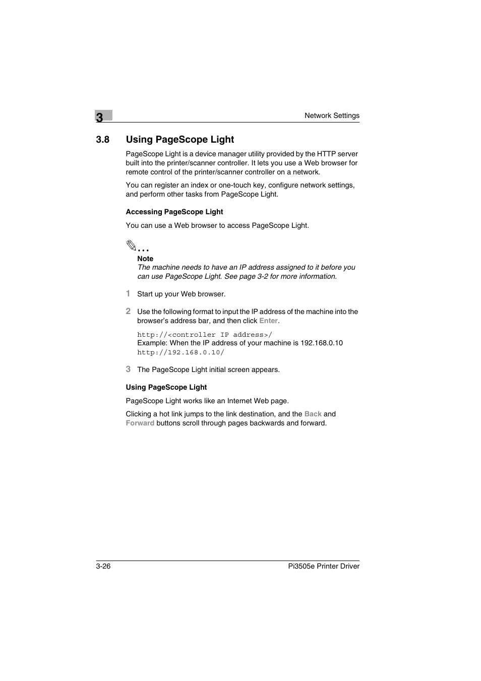 8 using pagescope light | Minolta Pi3505e User Manual | Page 65 / 114