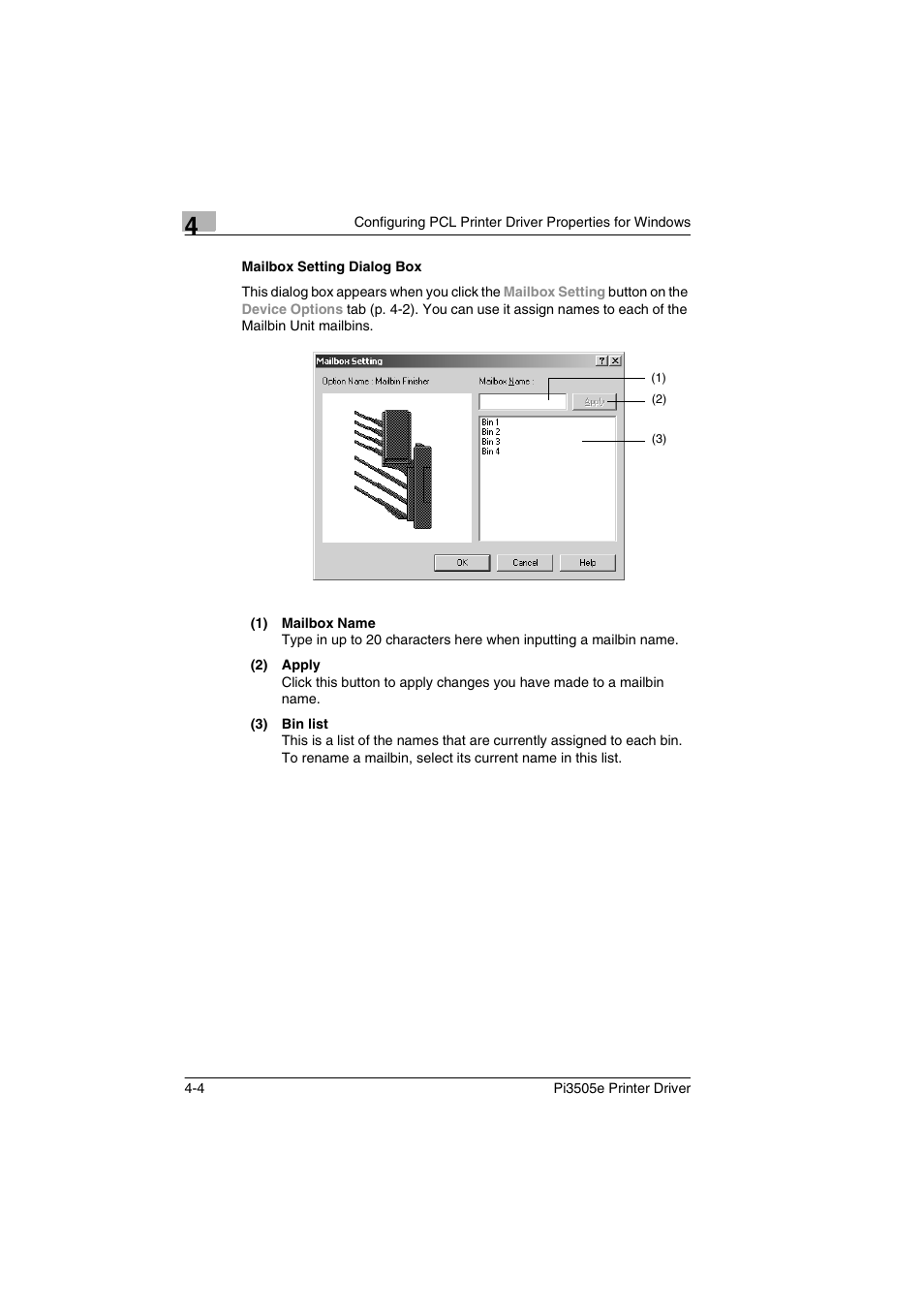 Mailbox setting dialog box, Mailbox setting dialog box -4 | Minolta Pi3505e User Manual | Page 71 / 114