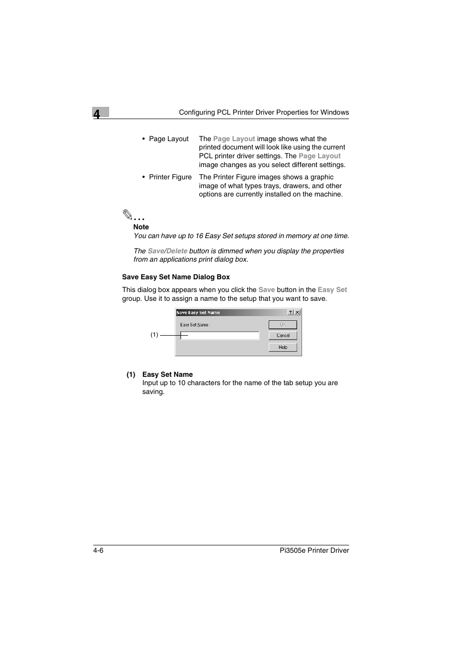 Save easy set name dialog box, Save easy set name dialog box -6 | Minolta Pi3505e User Manual | Page 73 / 114