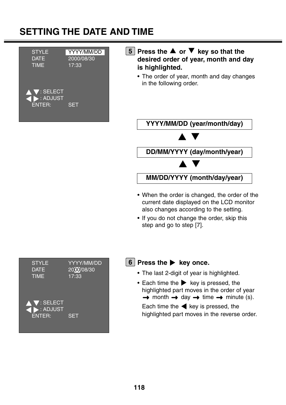 Setting the date and time | Minolta 2330 User Manual | Page 118 / 160