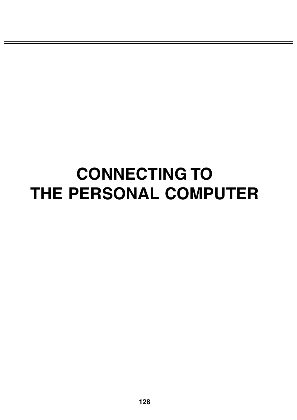 Connecting to the personal computer | Minolta 2330 User Manual | Page 128 / 160