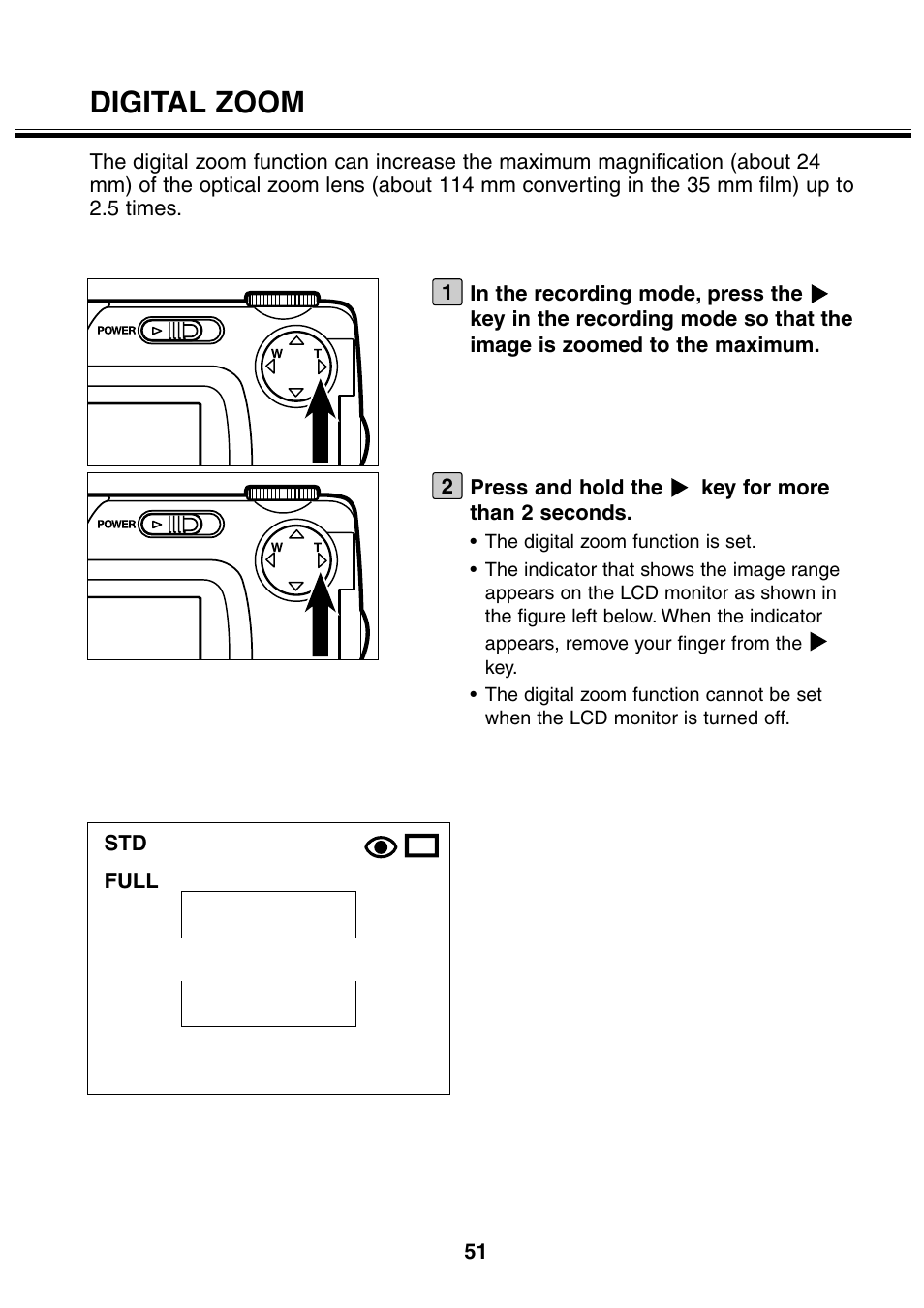 Digital zoom | Minolta 2330 User Manual | Page 51 / 160