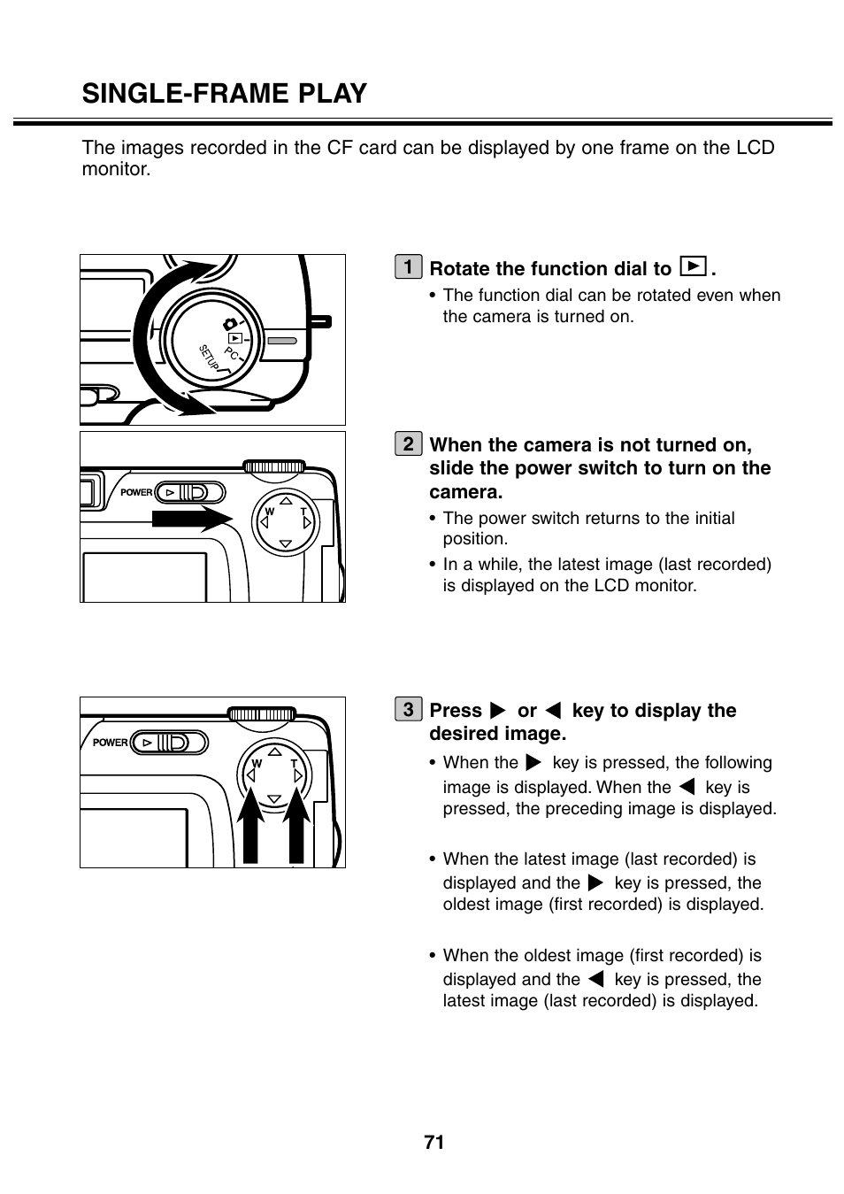 Single-frame play | Minolta 2330 User Manual | Page 71 / 160