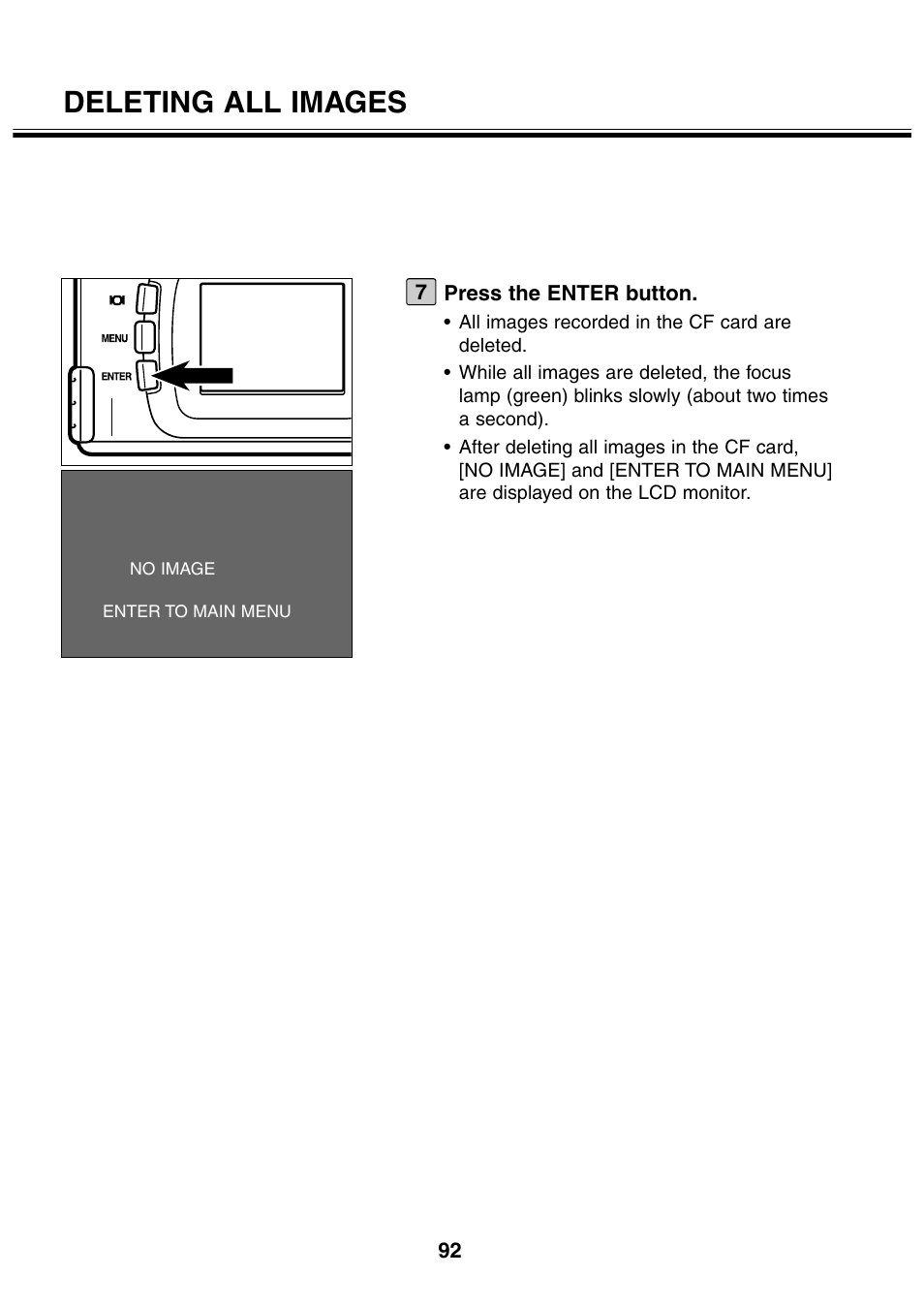 Deleting all images | Minolta 2330 User Manual | Page 92 / 160