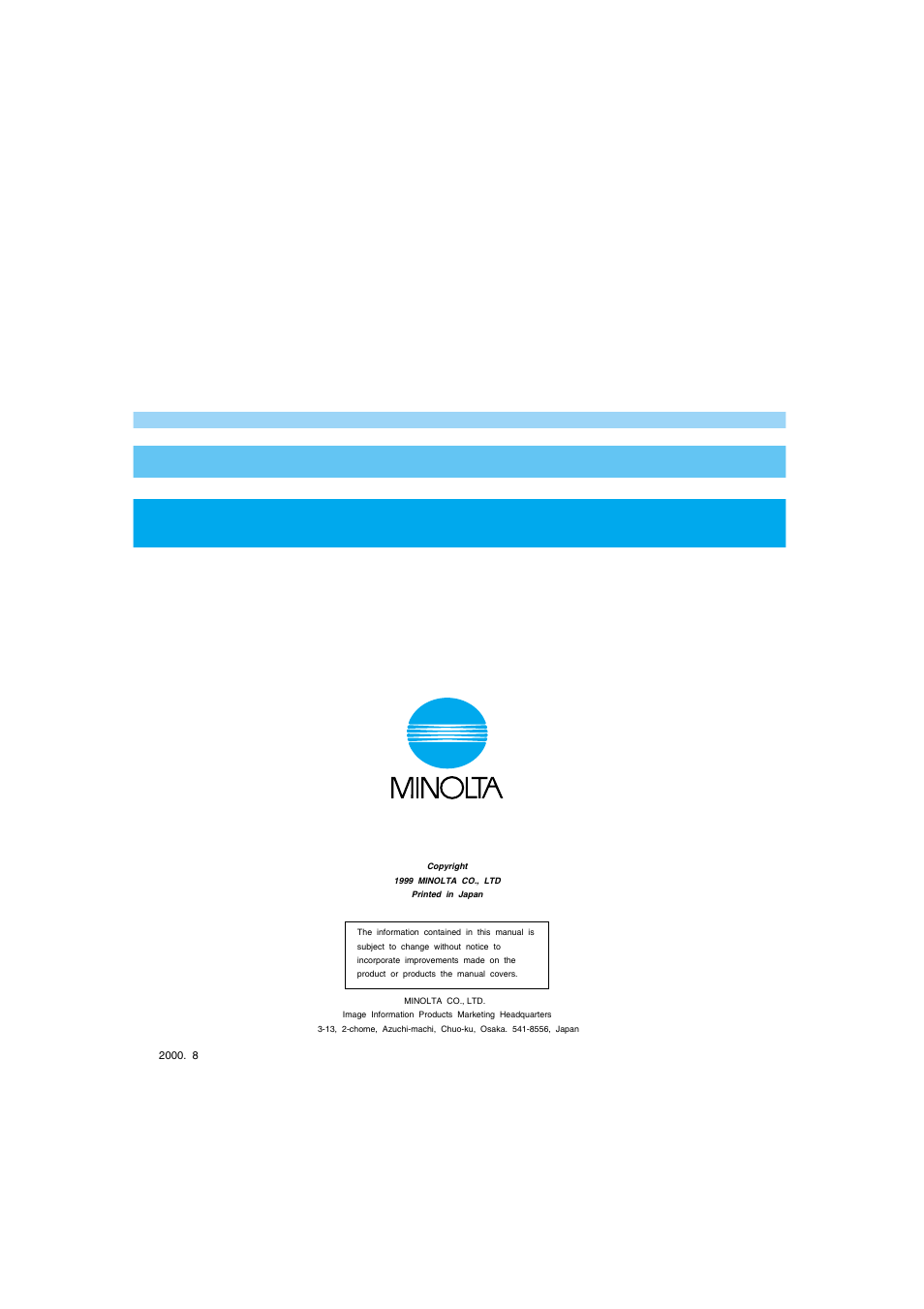 Minolta PS7000 User Manual | Page 122 / 122