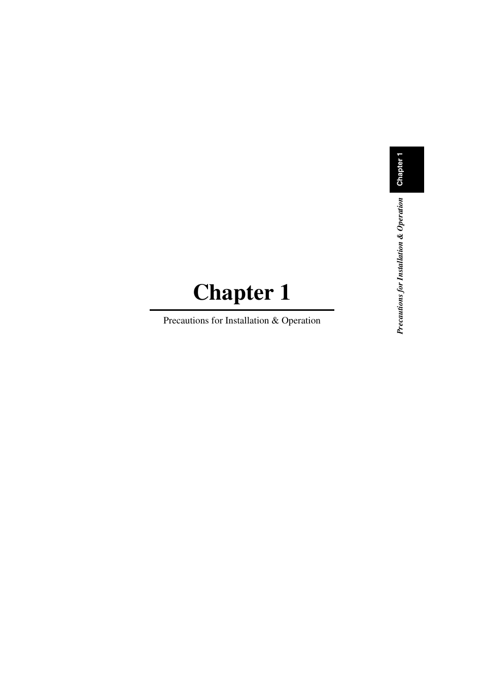 Chapter 1, Precautions for installation & operation | Minolta PS7000 User Manual | Page 18 / 122