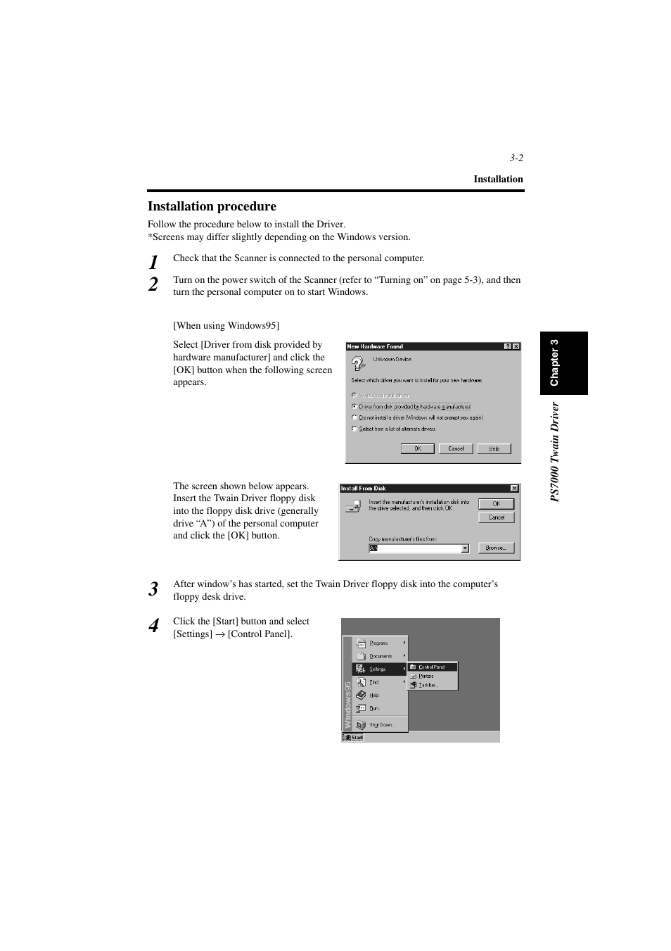 Installation procedure, Installation procedure -2 | Minolta PS7000 User Manual | Page 36 / 122