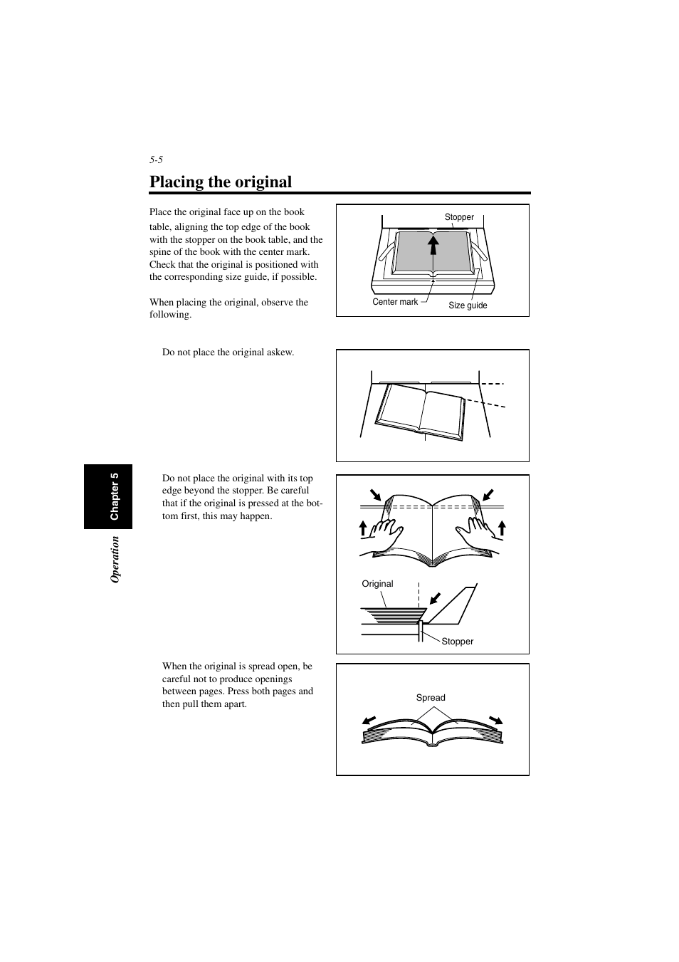 Placing the original, Placing the original -5 | Minolta PS7000 User Manual | Page 61 / 122