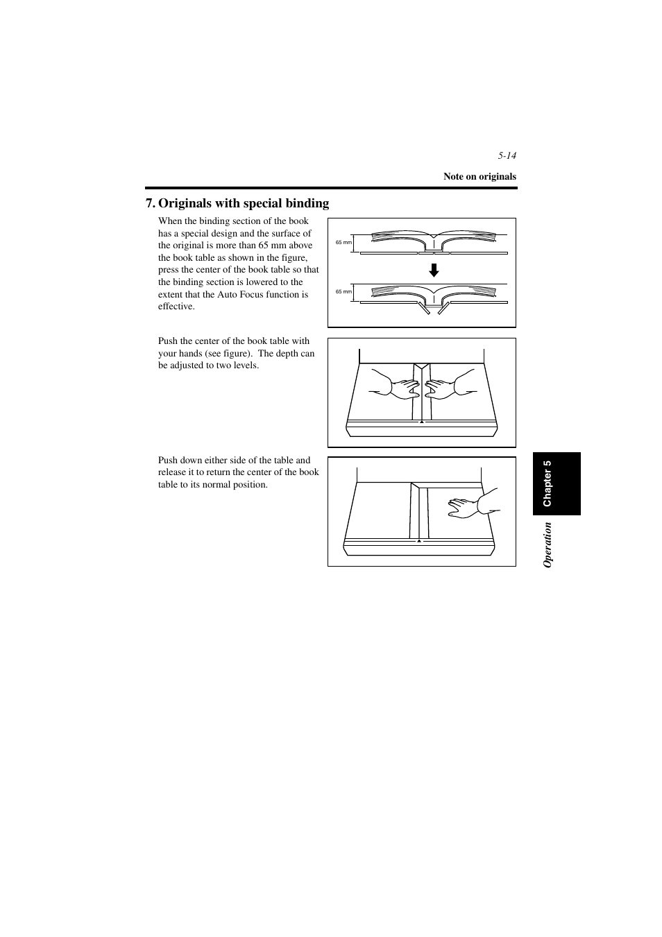 Originals with special binding | Minolta PS7000 User Manual | Page 70 / 122