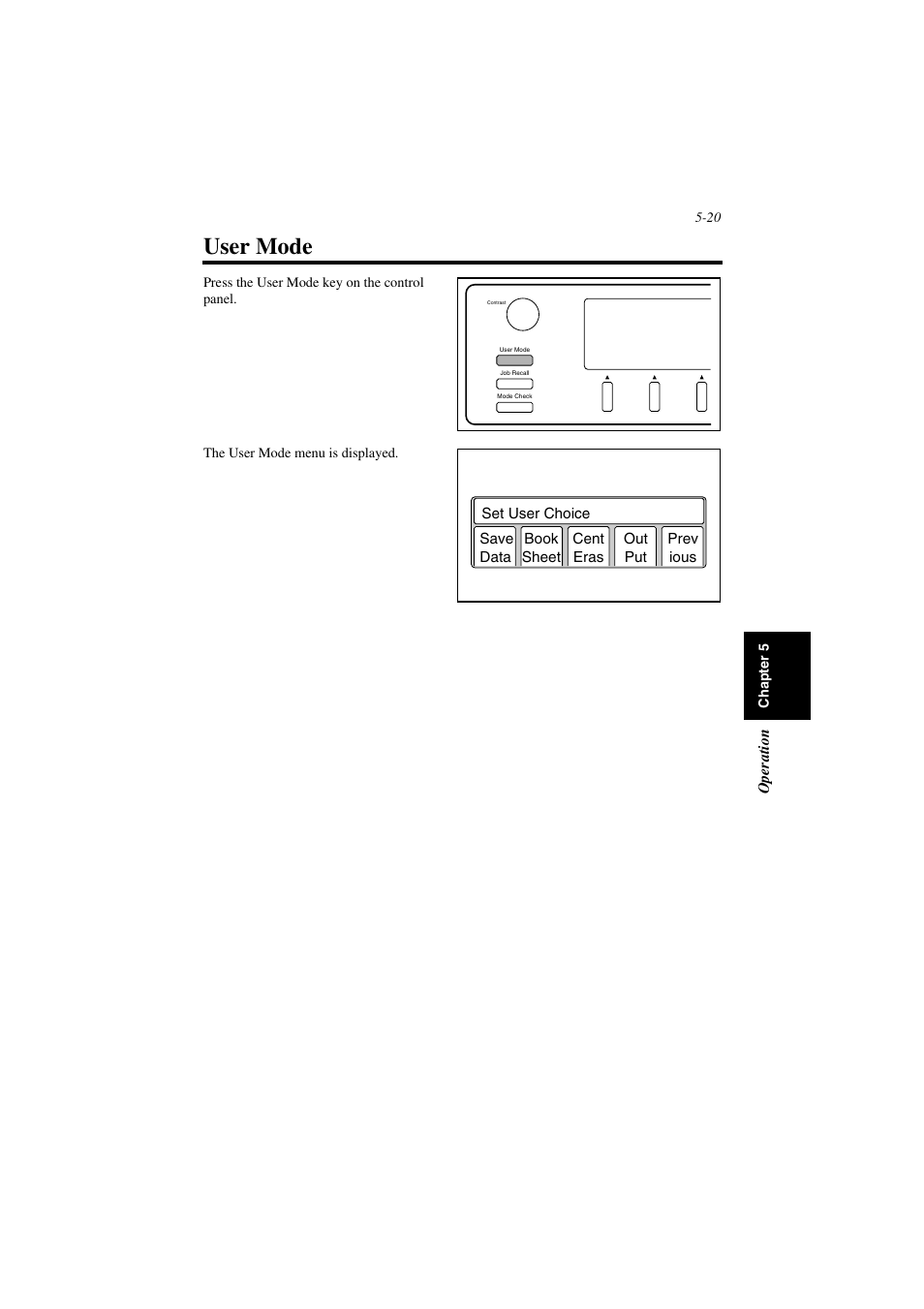 User mode, User mode -20 | Minolta PS7000 User Manual | Page 76 / 122