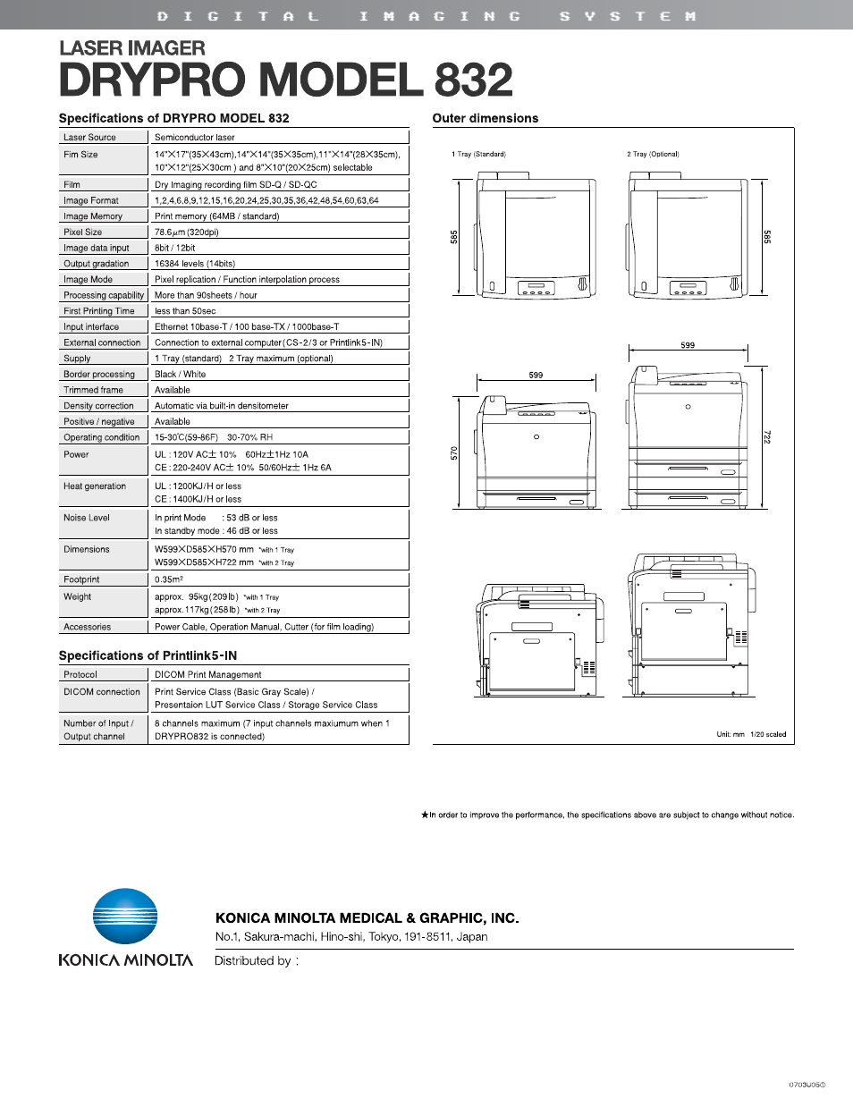 Drypro model 832, Rife, Laser imager | Konica minolta medical & graphic, inc, Konica minolta | Minolta DRYPRO 832 User Manual | Page 4 / 4