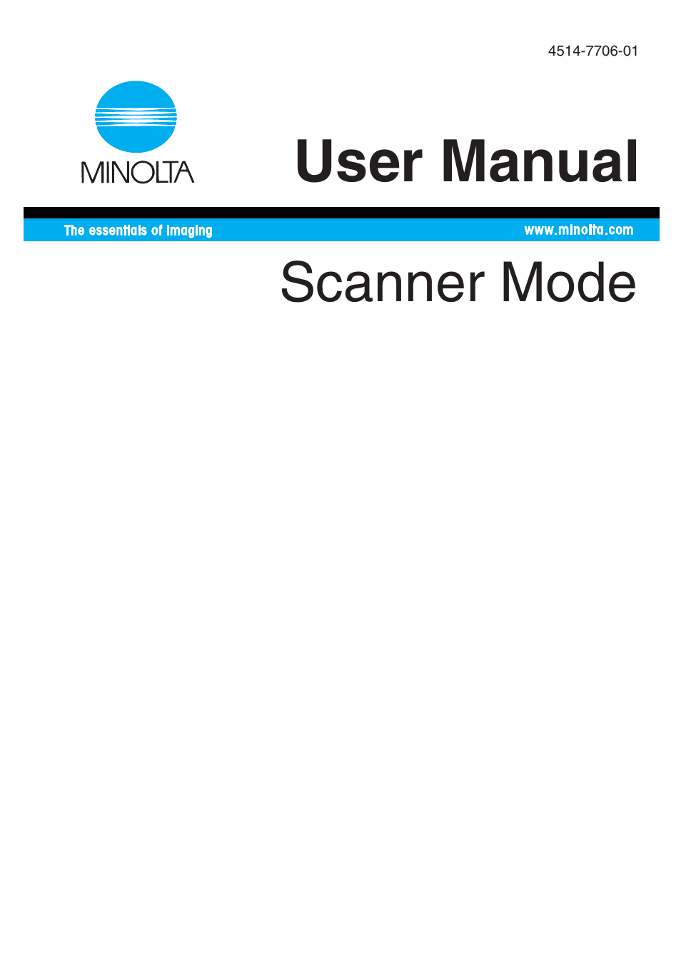 Minolta Scanner Mode User Manual | 314 pages