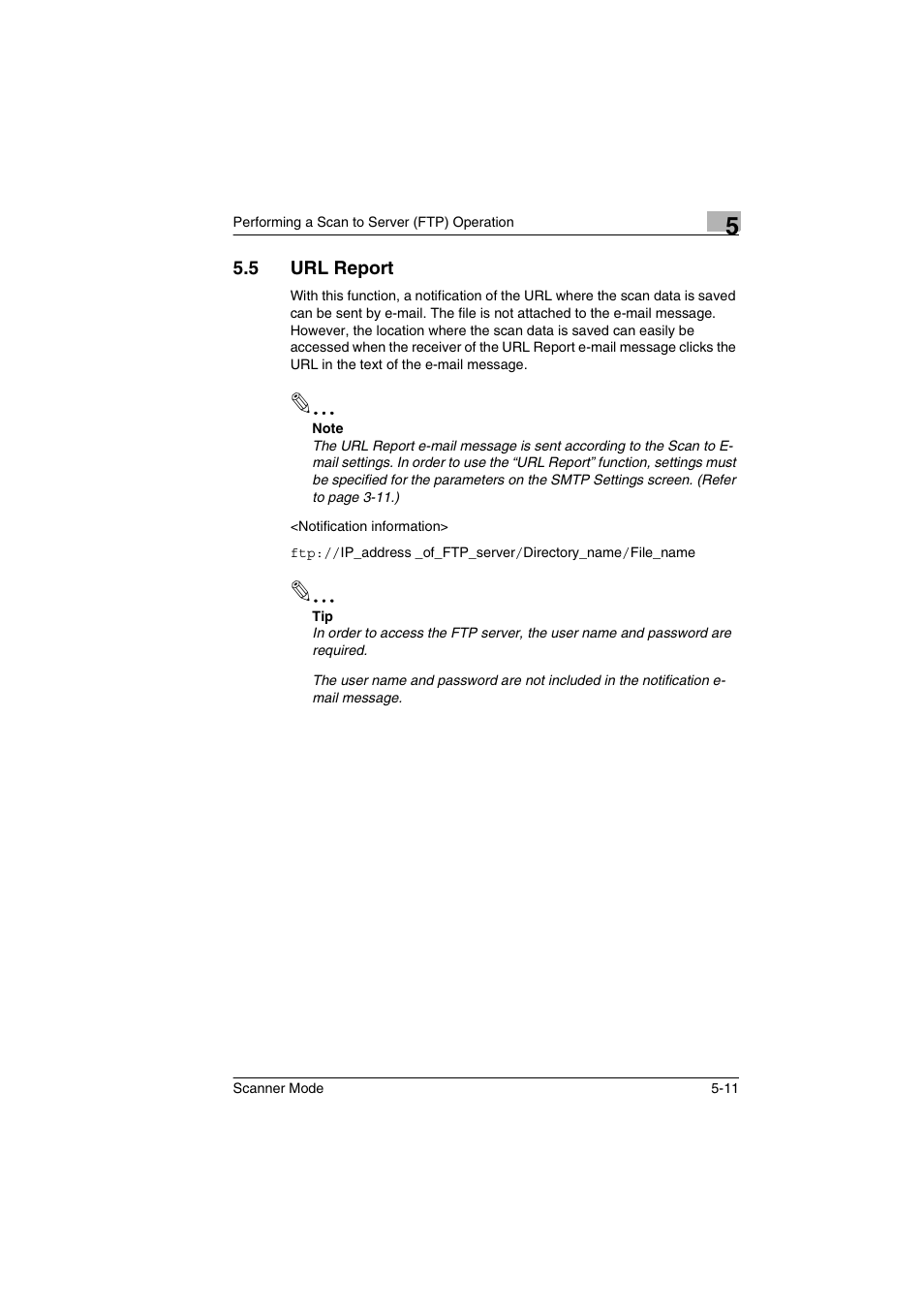 5 url report, Url report -11 | Minolta Scanner Mode User Manual | Page 102 / 314