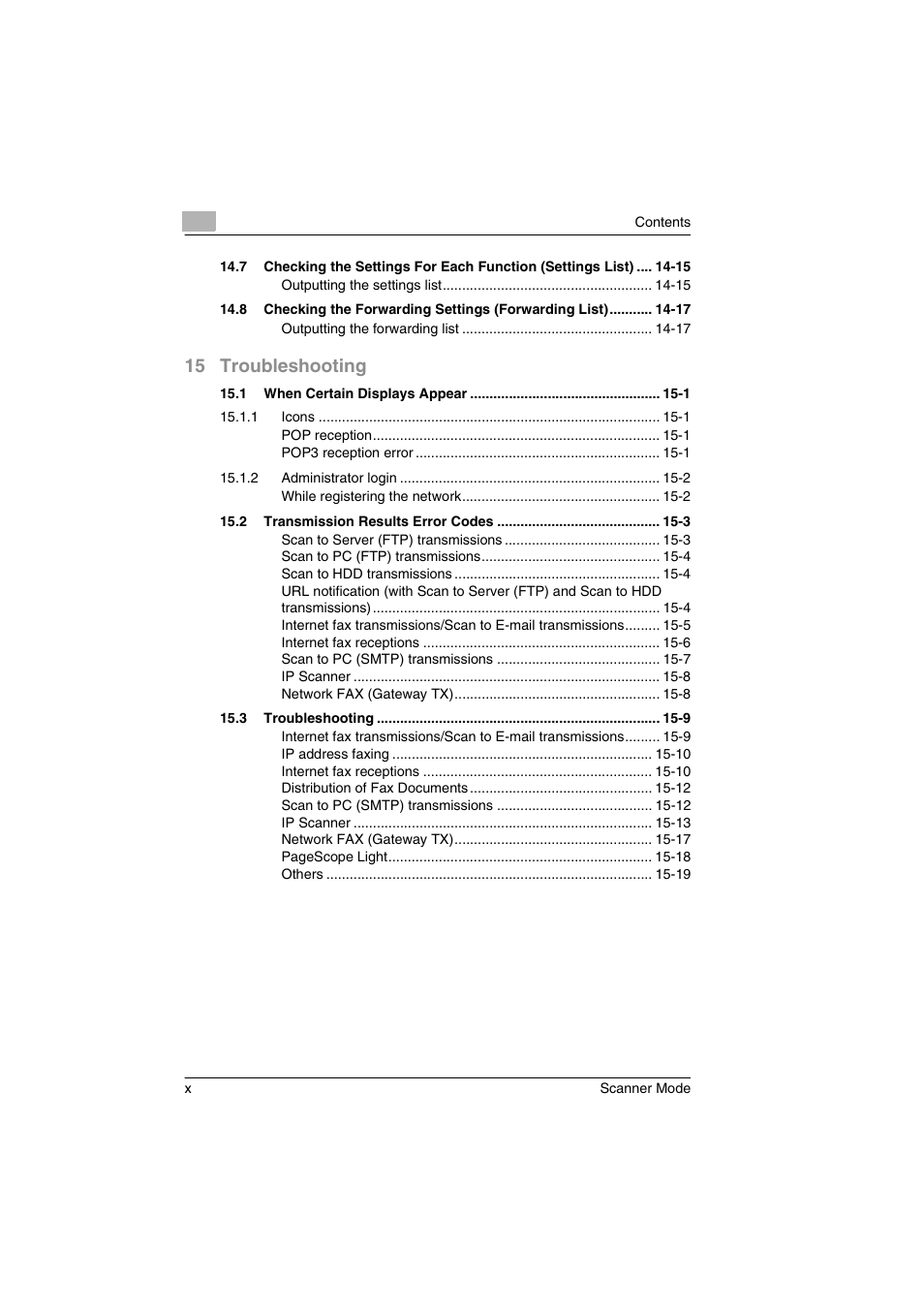 15 troubleshooting | Minolta Scanner Mode User Manual | Page 11 / 314