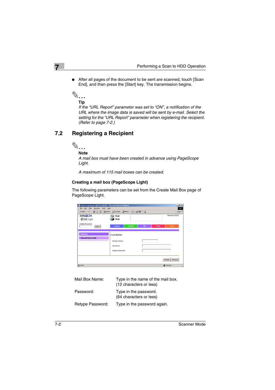 2 registering a recipient, Registering a recipient -2 | Minolta Scanner Mode User Manual | Page 115 / 314