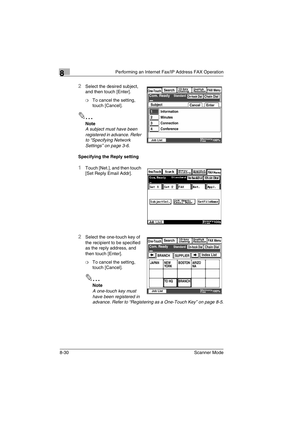 Specifying the reply setting, Specifying the reply setting -30 | Minolta Scanner Mode User Manual | Page 157 / 314