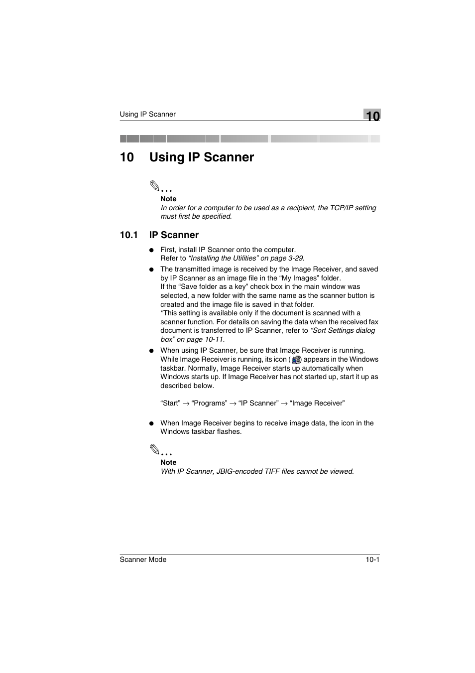 10 using ip scanner, 1 ip scanner, Ip scanner -1 | Minolta Scanner Mode User Manual | Page 186 / 314