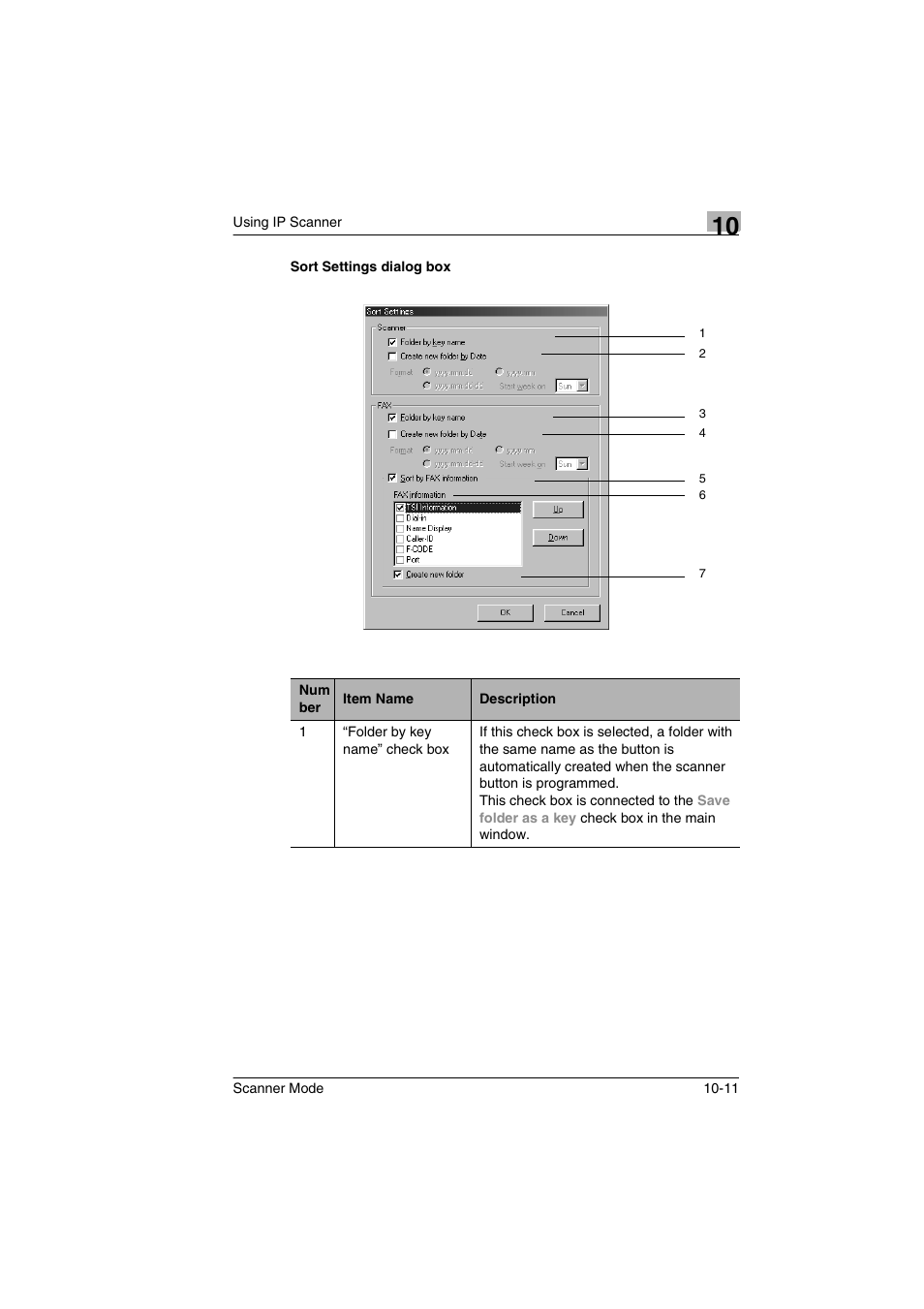 Sort settings dialog box, Sort settings dialog box -11 | Minolta Scanner Mode User Manual | Page 196 / 314