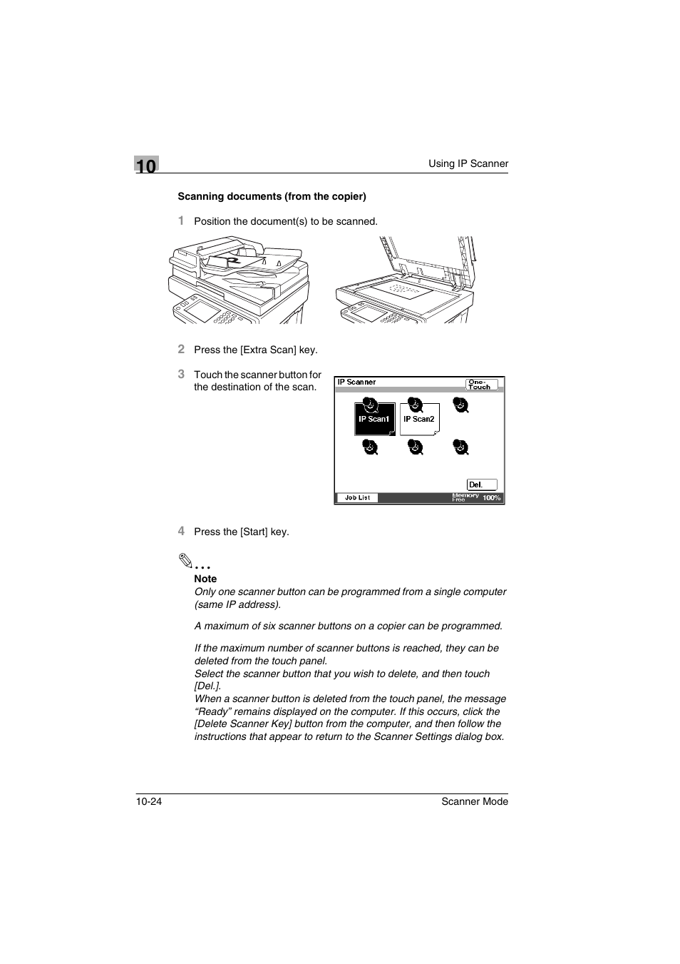 Scanning documents (from the copier), Scanning documents (from the copier) -24 | Minolta Scanner Mode User Manual | Page 209 / 314